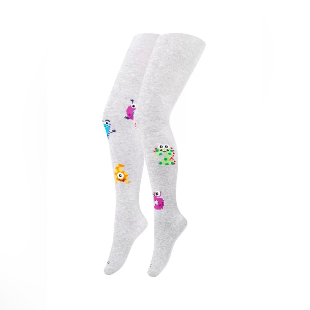 Cotton girls tights Grey Colour Size 4-6, 6-8 years